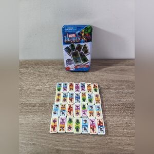 Marvel Heroes Metallic Dominoes Game Tin Case - Spiderman, Hulk, Wolverine